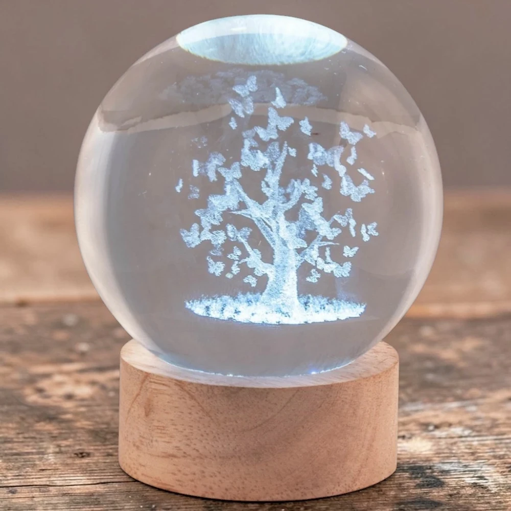 Sfere Led di Cristallo Albero Farfalle "cm 8" Bomboniere Bagutta - immagine 2