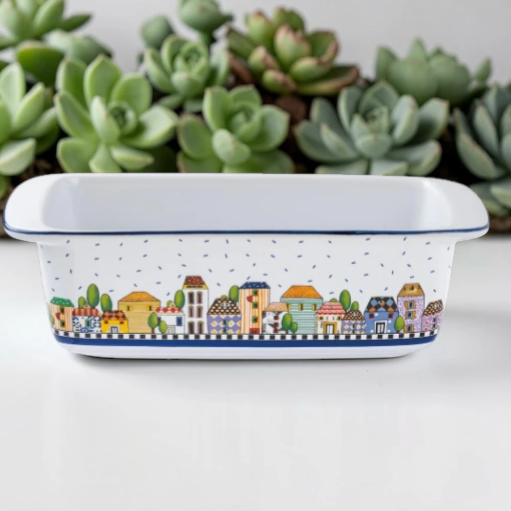 Pirofila Per PlumCake Paese Mio Blu Cm 29x12 H8,5 Bomboniere Egan - immagine 2