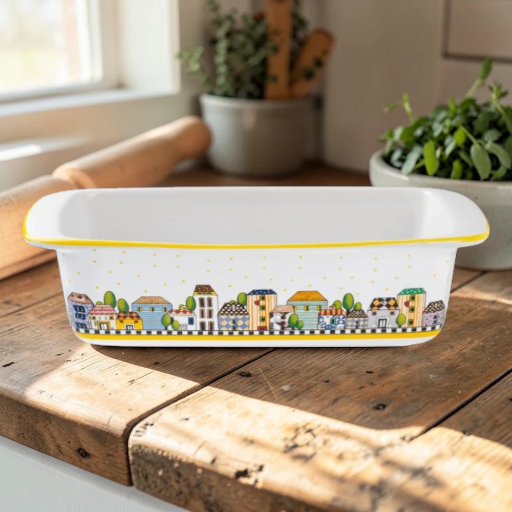 Pirofila Per PlumCake Paese Mio Giallo Cm 29x12 H8,5 Bomboniere Egan - immagine 2