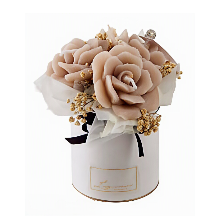 Bouquet di candele rose color beige bomboniera Laguna
