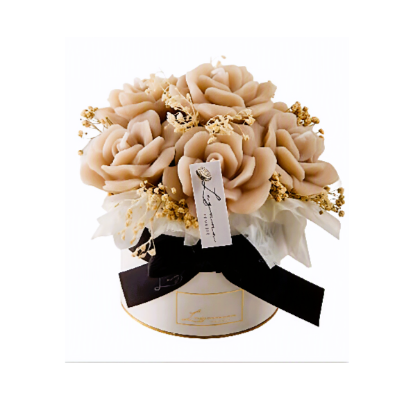 Bouquet di candele rosa bianco e beige Laguna