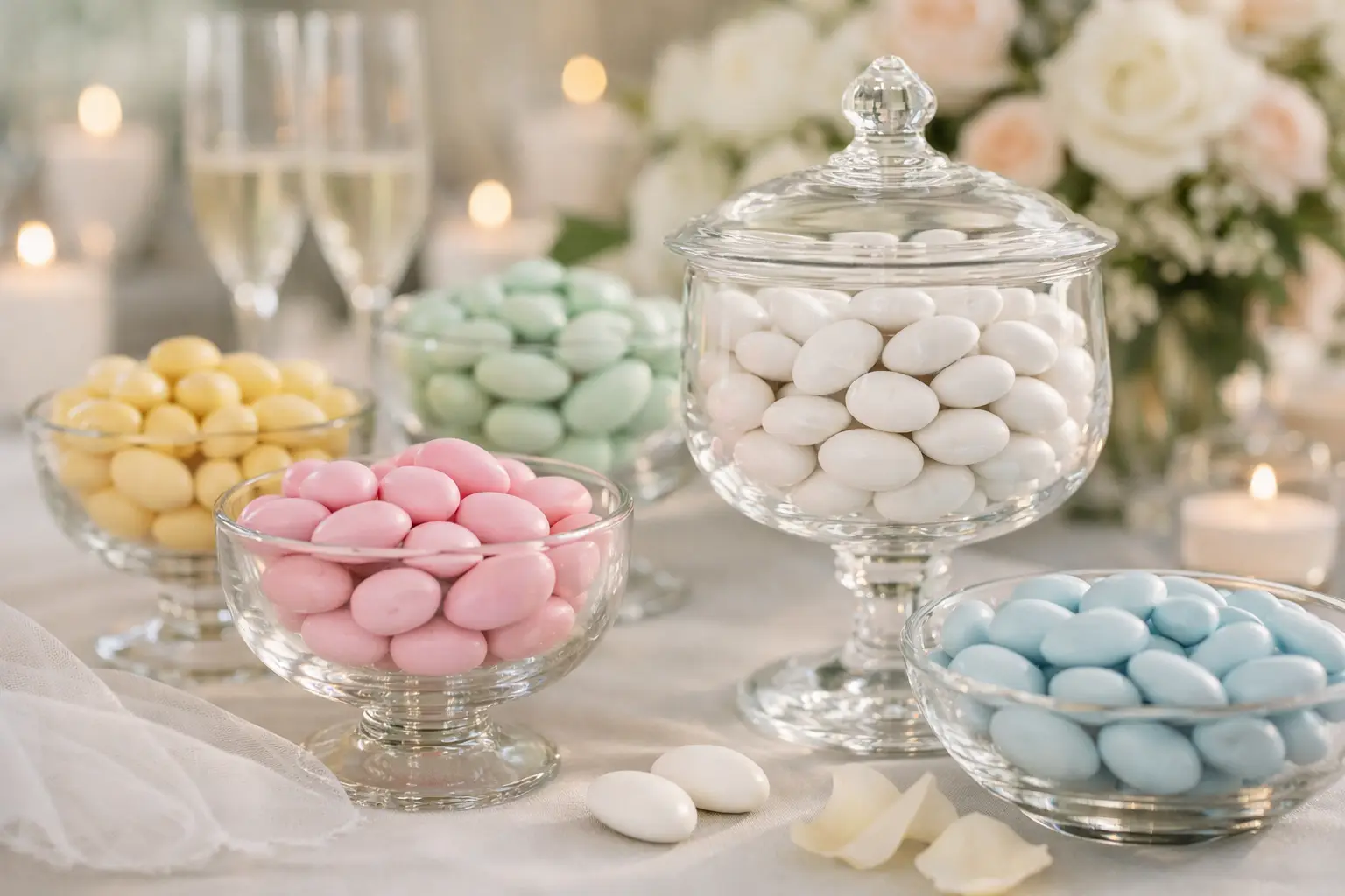 Colori confetti matrimonio per un ricevimento elegante