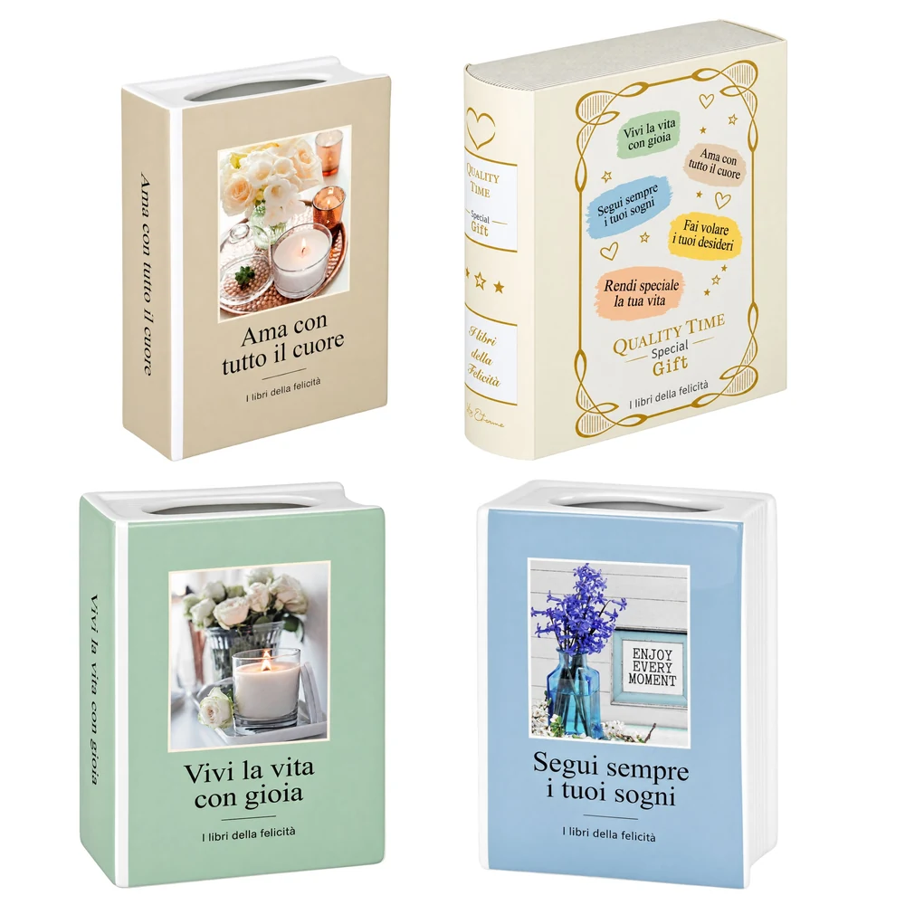 Vaso libro Book grande 3 soggetti assortiti – Bomboniera Quadrifoglio Collezione 2027