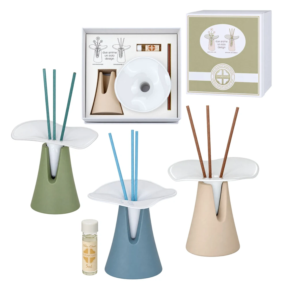 Diffusore vaso Bloom petalo bianco 3 soggetti assortiti – Bomboniera Quadrifoglio Collezione 2027