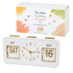 Orologio sveglia Home bianco – Bomboniera Quadrifoglio Collezione 2027